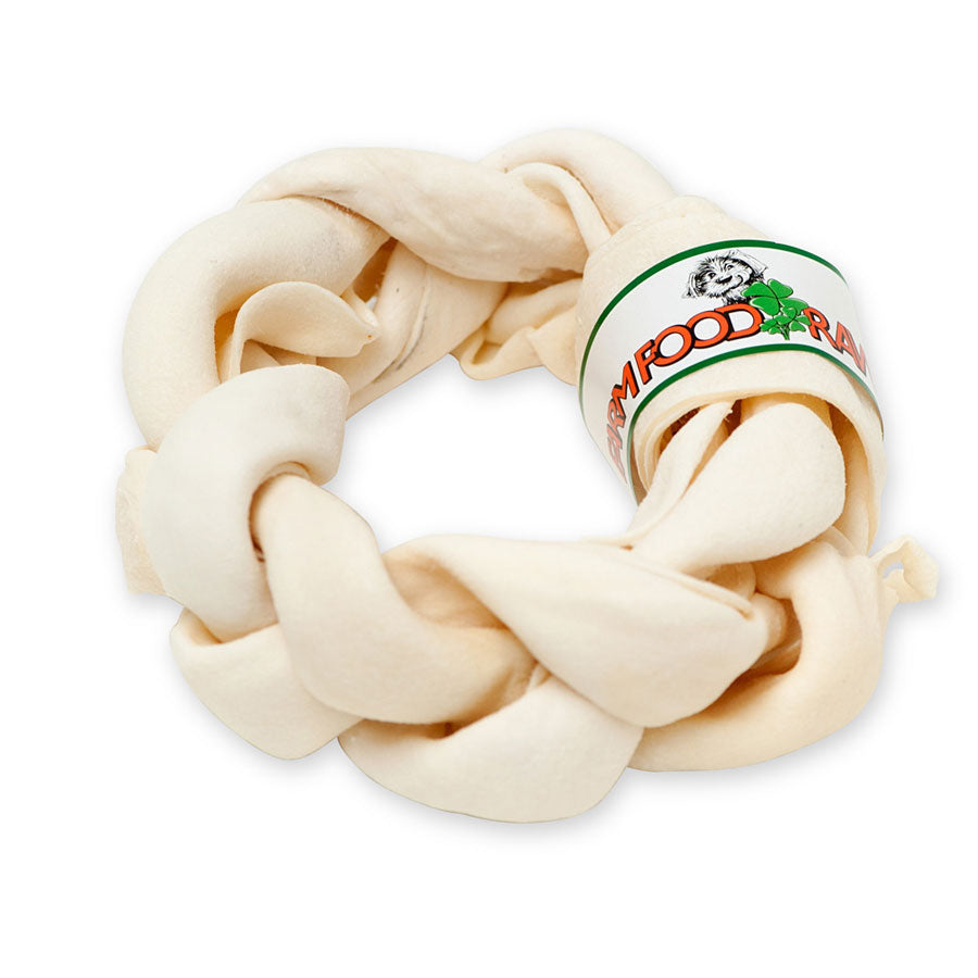 Farm Food Rawhide Dental Braided Donut
